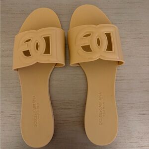 Dolce & Gabbana Beige Slide Sandals